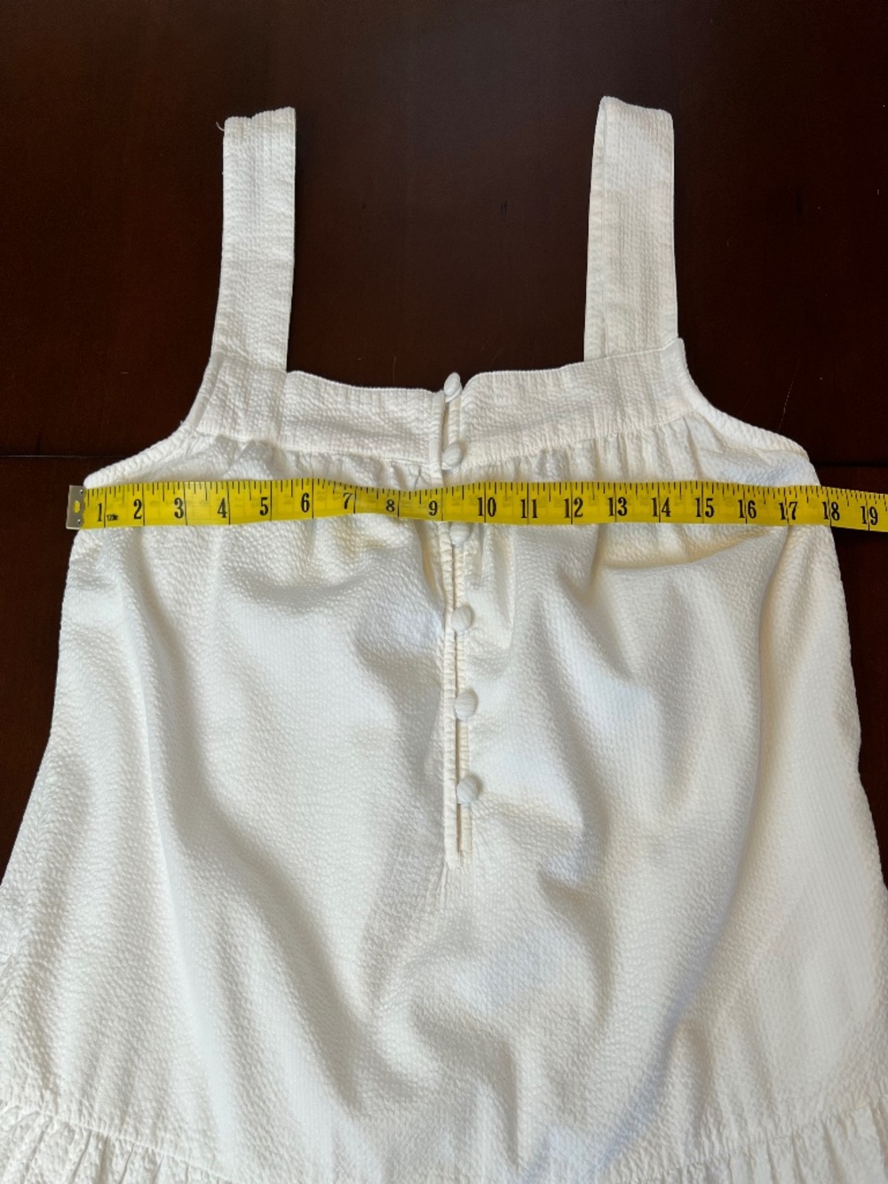 Faherty Marina Tiered Midi Seersucker White Sleeveless Dress Small - Picture 8 of 14